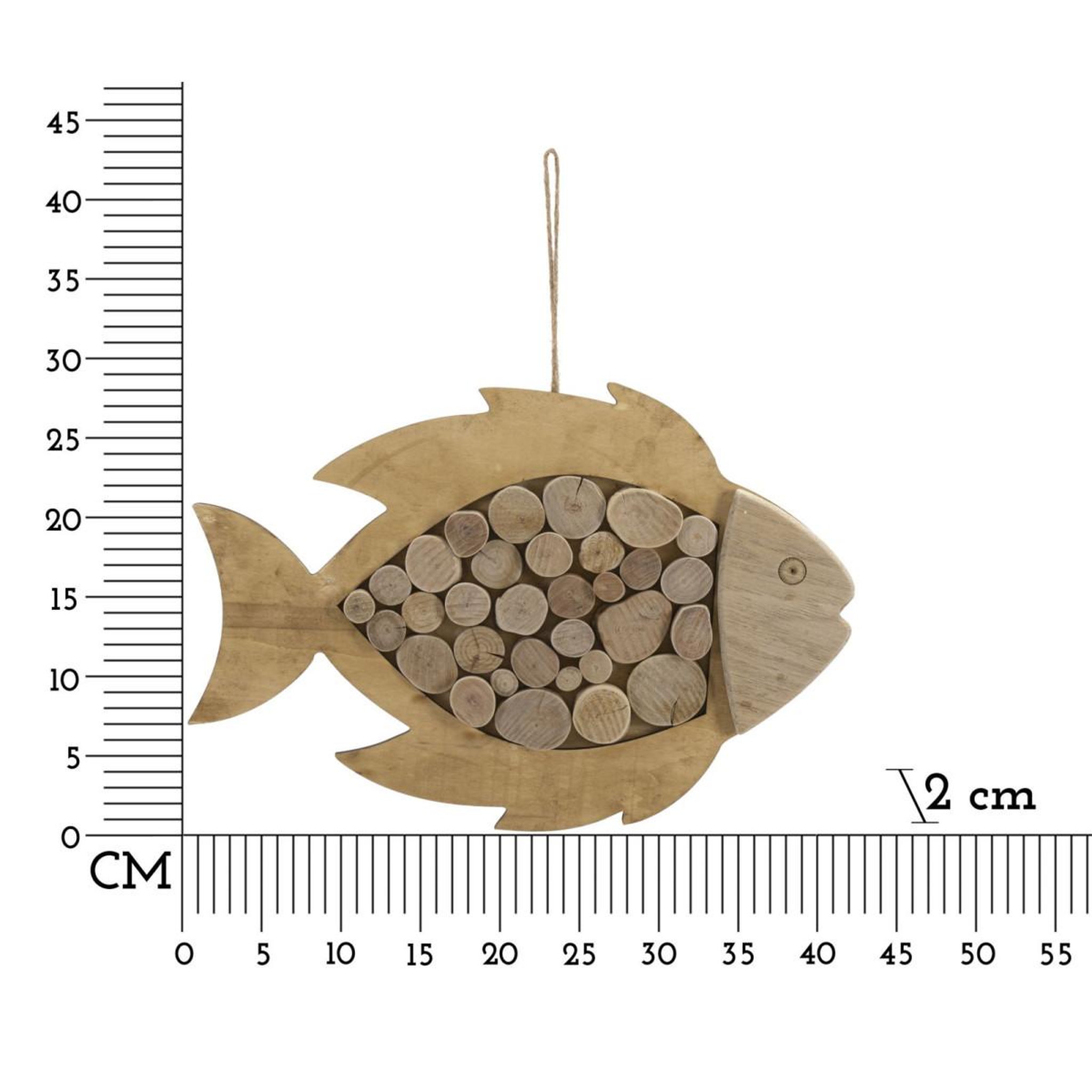 Voir la diapositive 6 : Paris Prix Décoration murale en bois à suspendre  poisson  42cm naturel