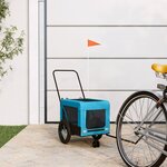 VIDAXL Remorque de velo pour animaux de compagnie bleu et noir