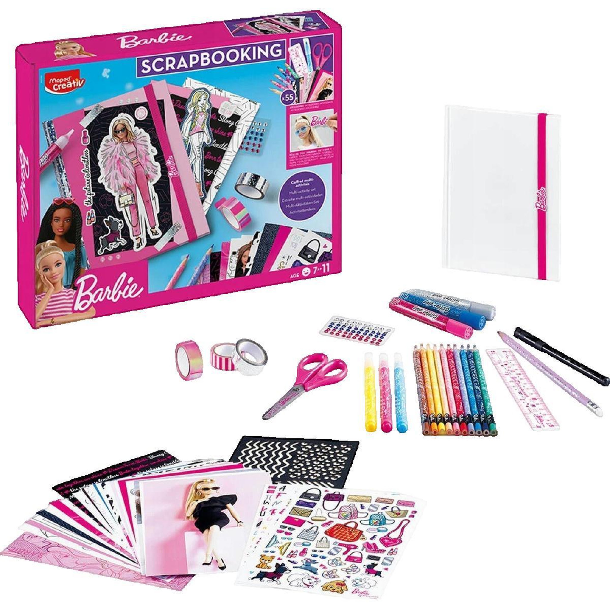 Voir la diapositive 2 : MAPED Coffret Scrapbooking Maped Barbie coloré