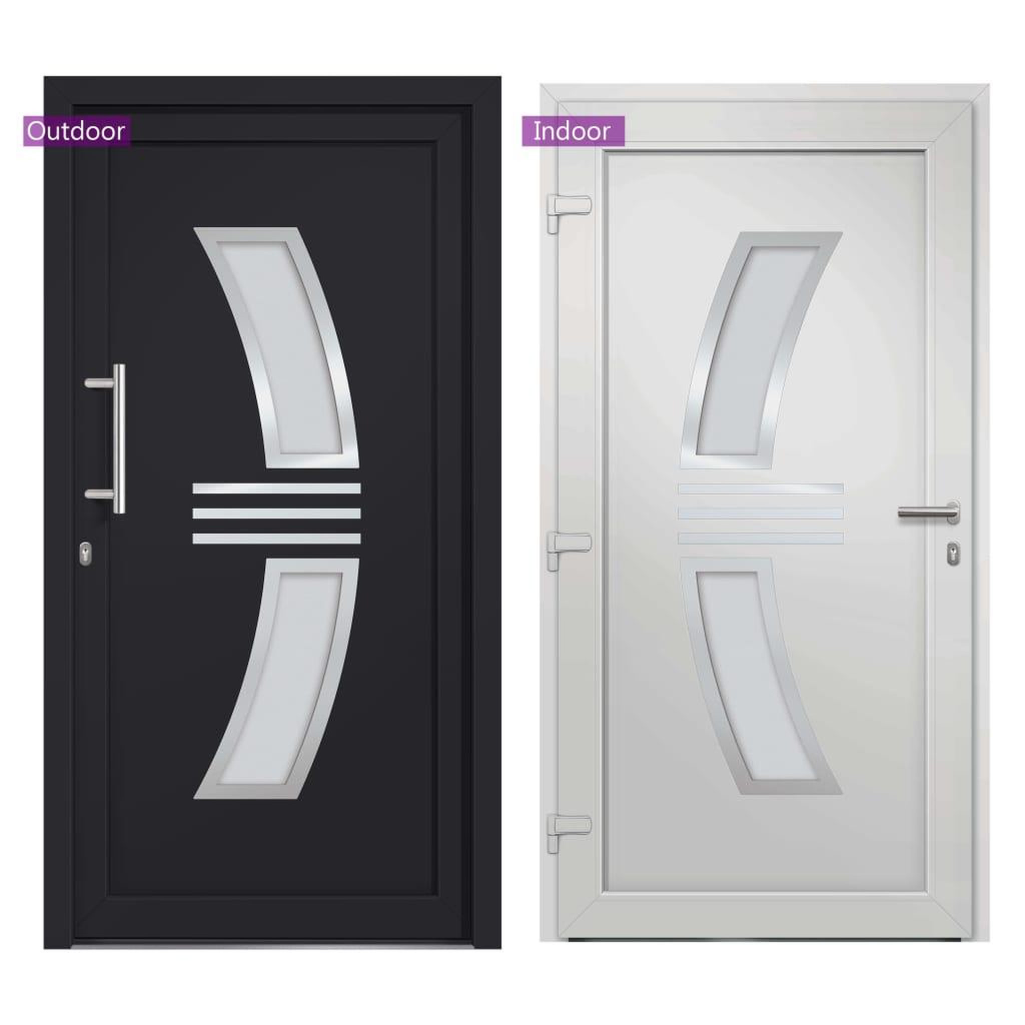 Voir la diapositive 3 : VIDAXL Porte d'entree Anthracite 88x200 cm