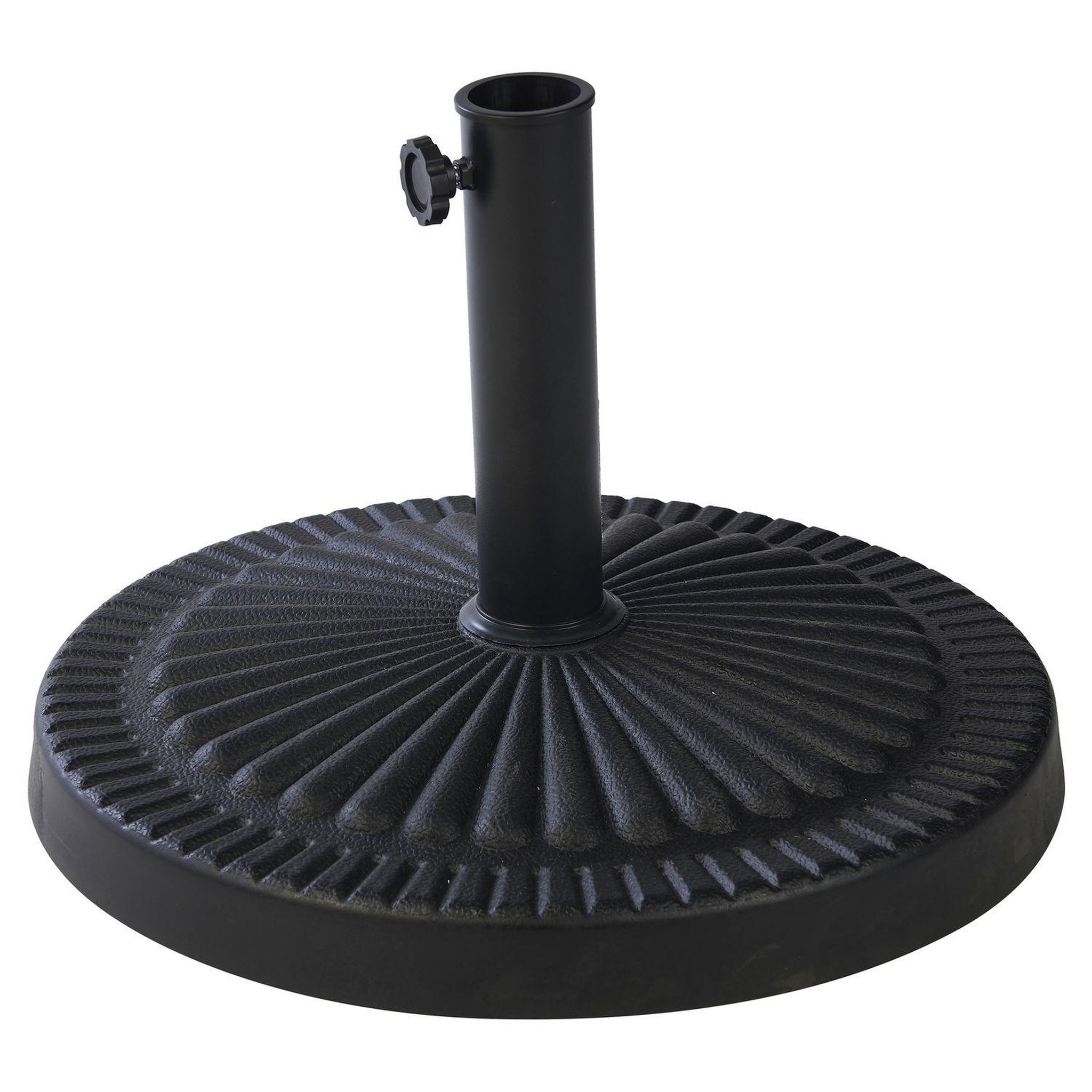 Voir la diapositive 1 : GARDENSTAR Pied de parasol rond - Résine - Noir