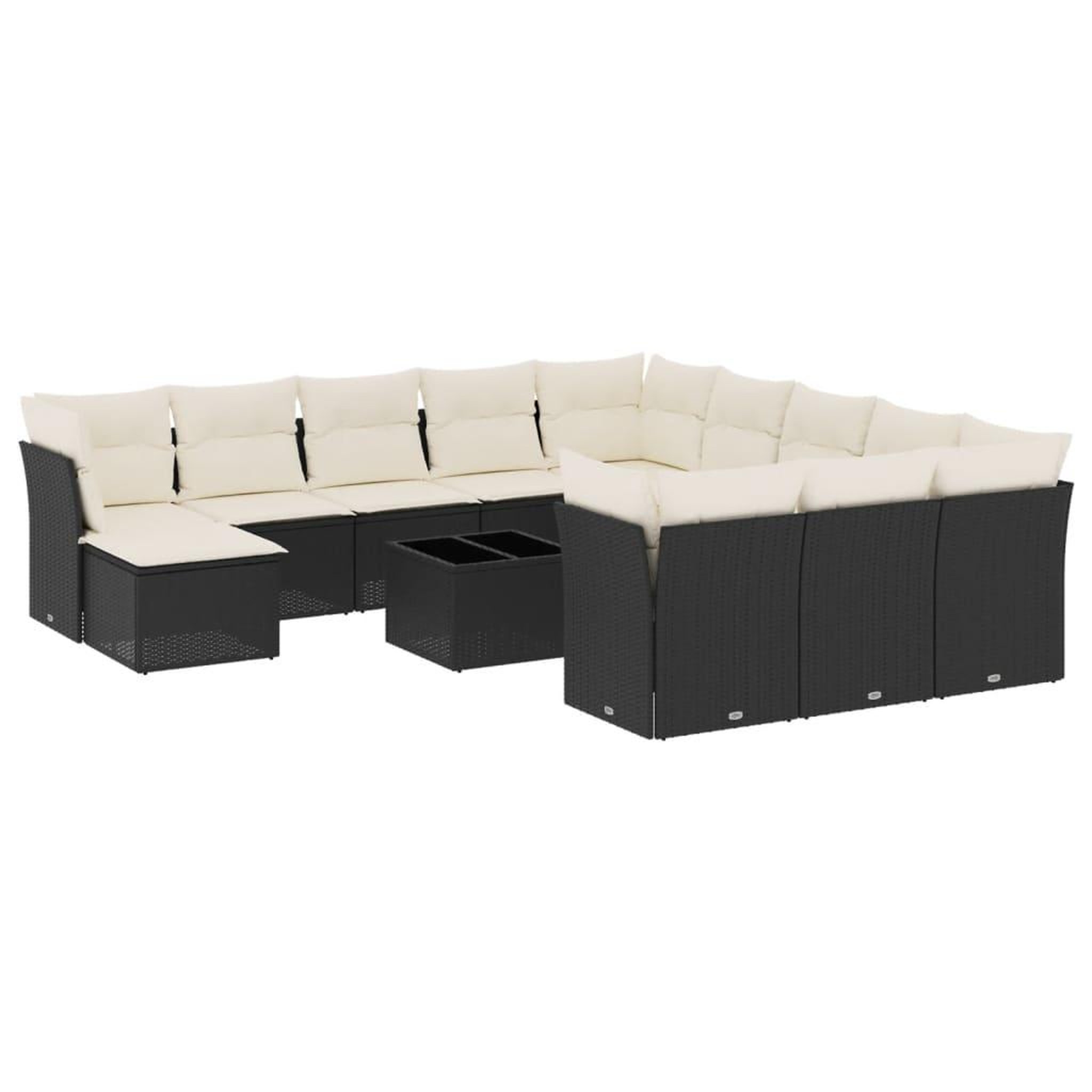 Voir la diapositive 2 : VIDAXL Salon de jardin avec coussins 13 pcs noir resine tressee