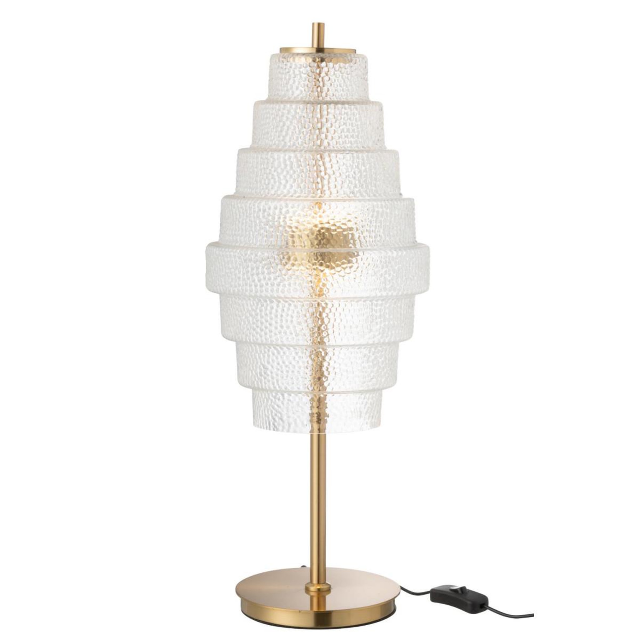 Voir la diapositive 2 : J-LINE Lampe à poser led en verre  elena  57cm transparent