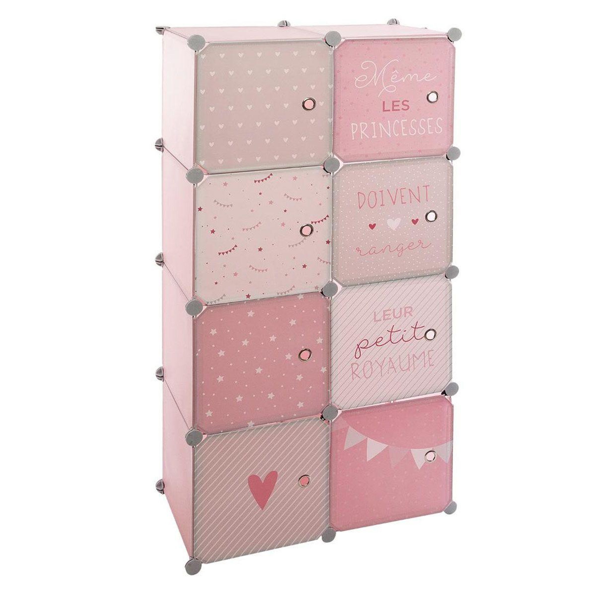 Atmosphera Kids Armoire penderie enfants  univers  124cm rose