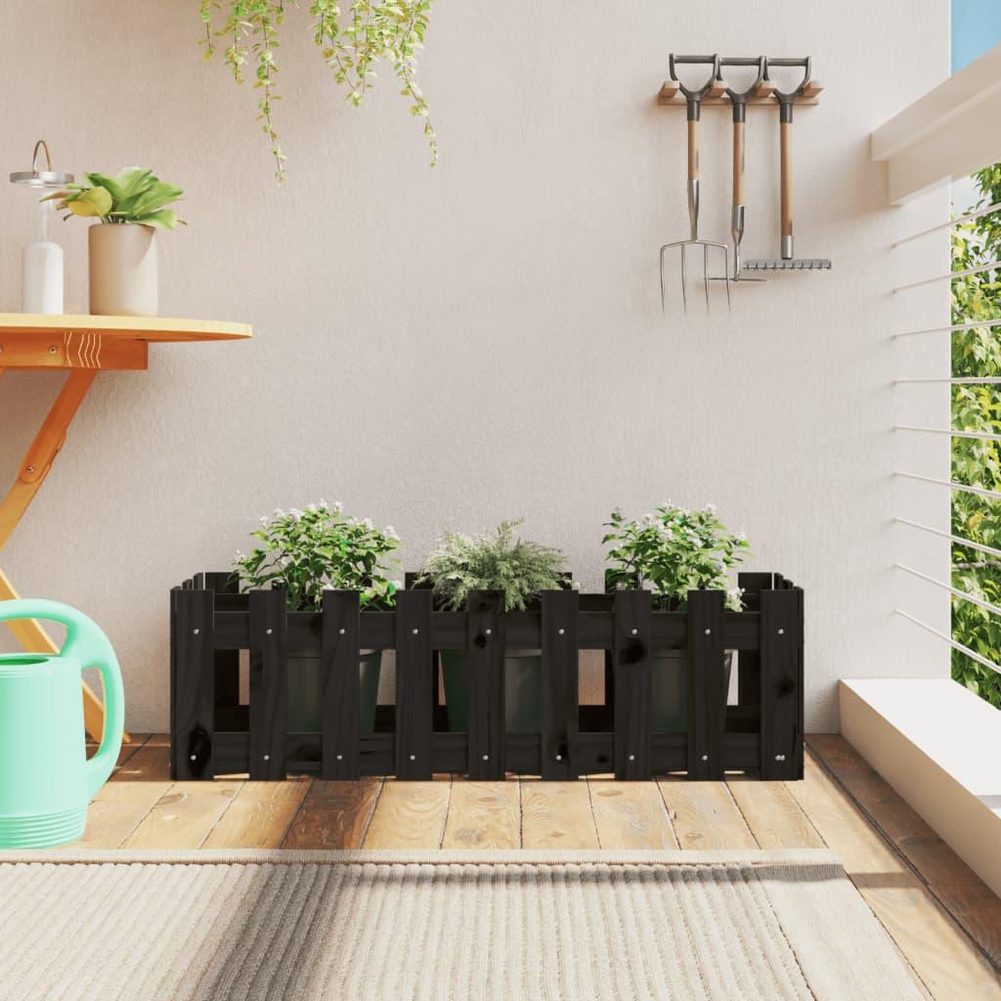 VIDAXL Lit sureleve de jardin design de cloture 100x30x30cm pin massif