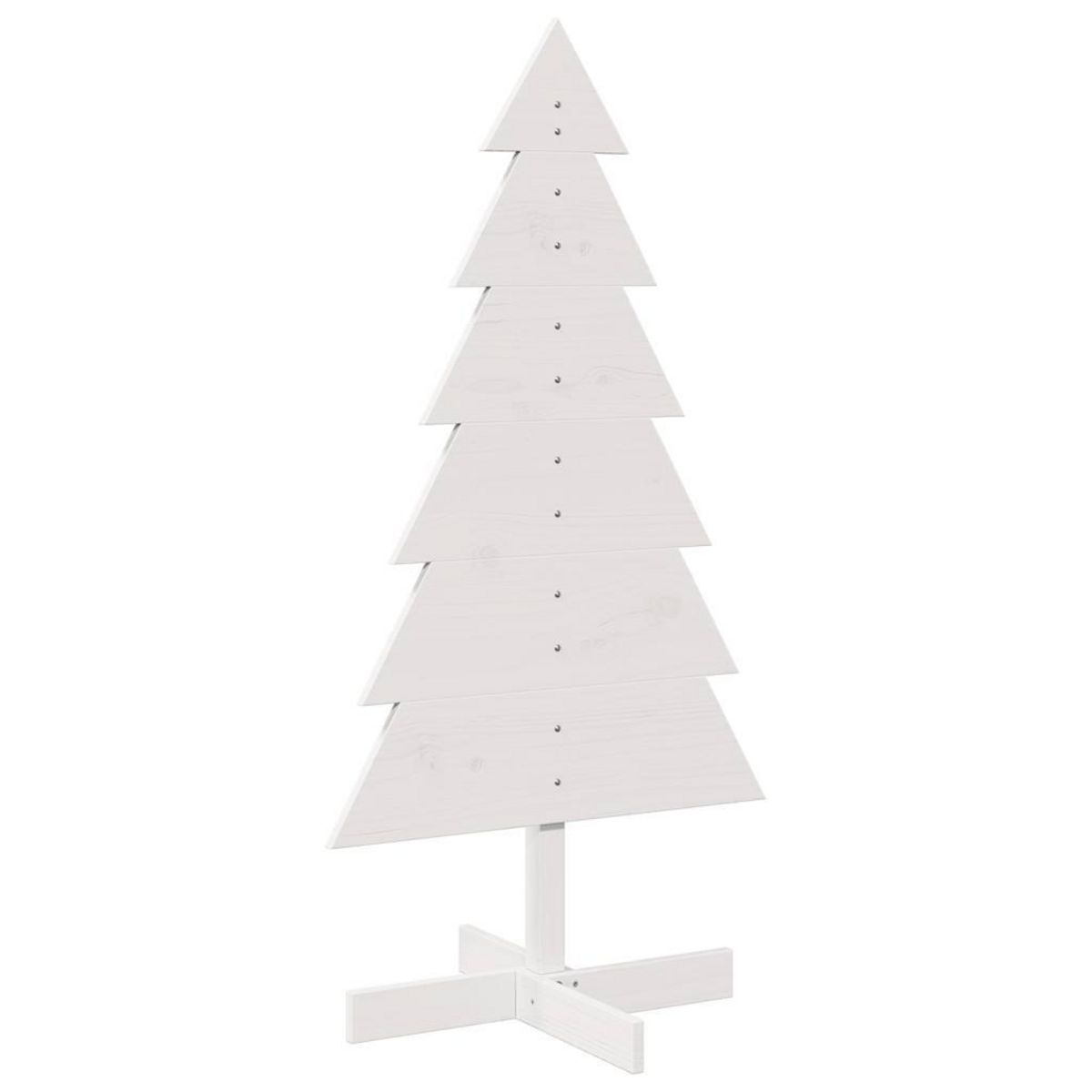 VIDAXL Arbre de Noël en bois pour decoration blanc 120 cm pin massif