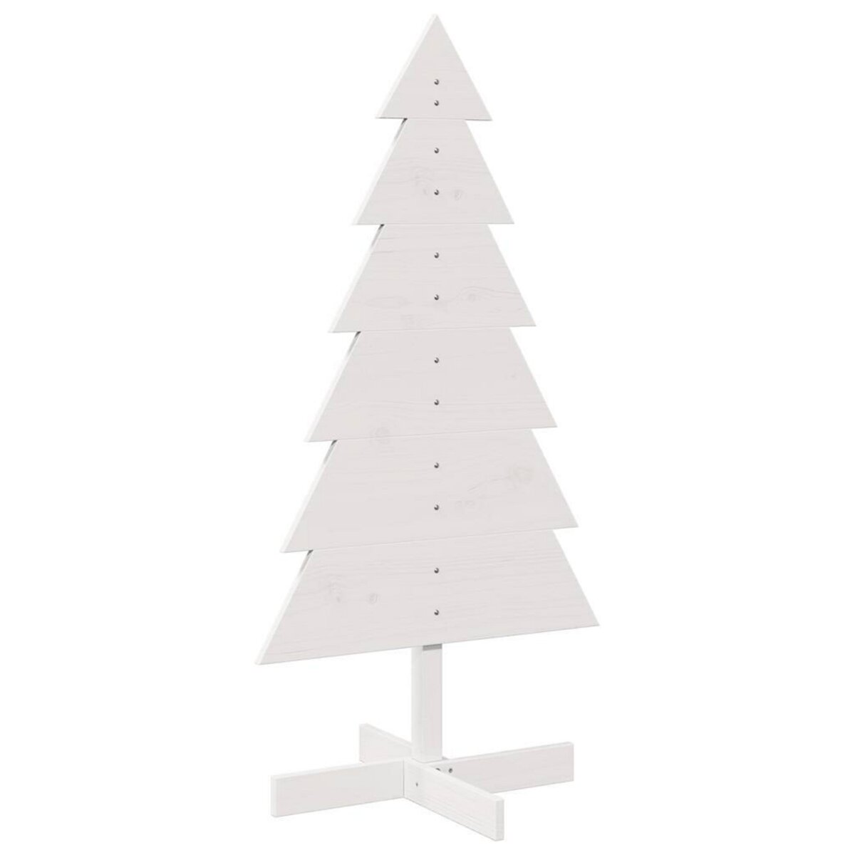 VIDAXL Arbre de Noël en bois pour decoration blanc 120 cm pin massif