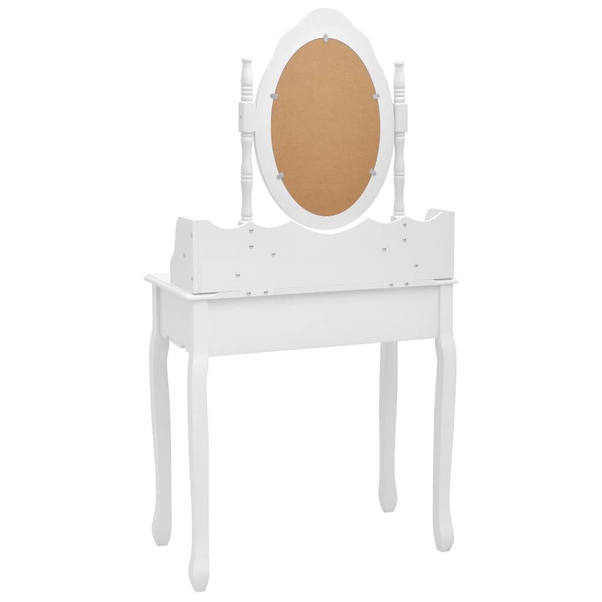Voir la diapositive 5 : VIDAXL Ensemble de coiffeuse avec tabouret Blanc 75x69x140cm Paulownia
