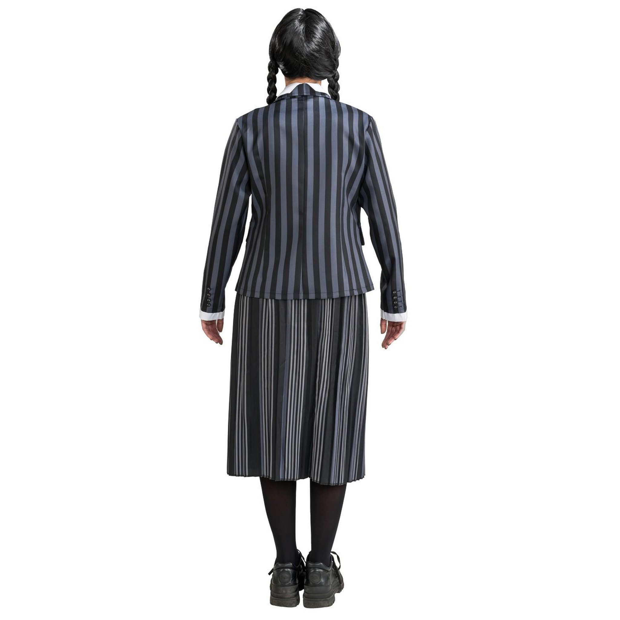 Voir la diapositive 2 : CHAKS Déguisement Uniforme Noir & Gris Mercredi - Femme - XS