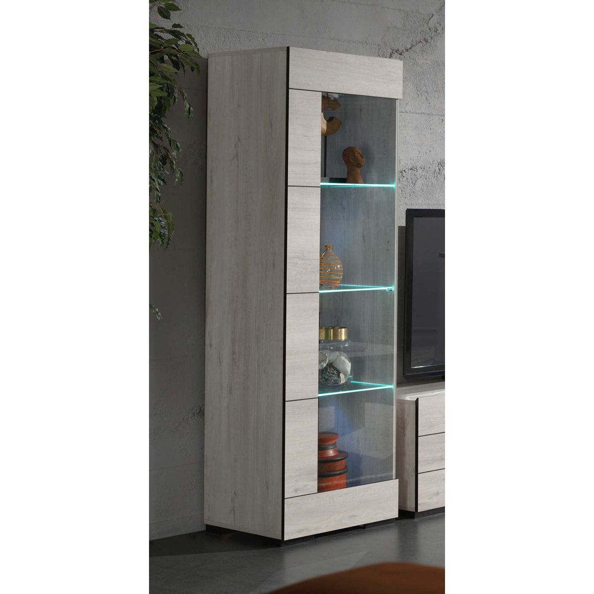 Vitrine 1 portes  LED inclus ALBA