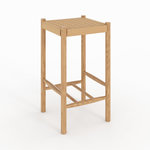 Rendez vous déco Tabouret pour îlot central 65 cm en tressage et bois-Kepler