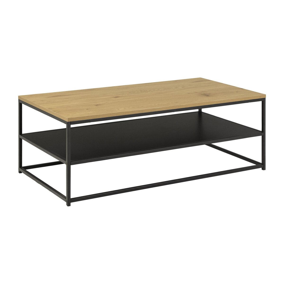 LISA DESIGN Salida - table basse - effet bois et métal noir - 120 cm