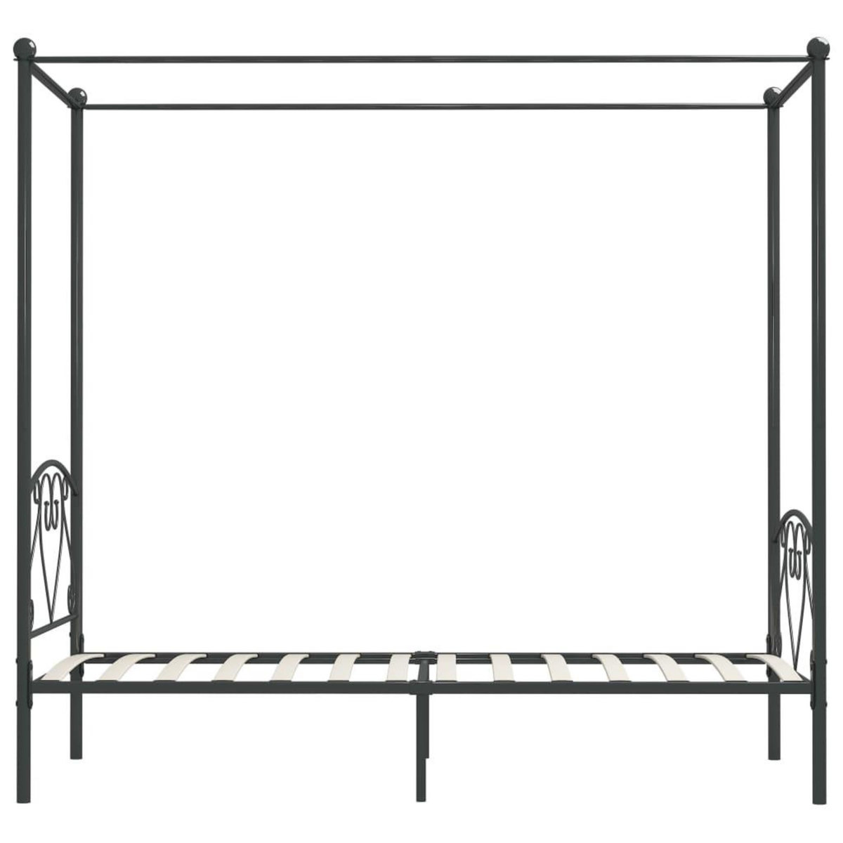 VIDAXL Cadre de lit a baldaquin Gris Metal 100 x 200 cm