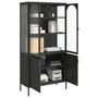 Voir la diapositive 5 : VIDAXL Buffet haut noir 90x40x180 cm verre et acier