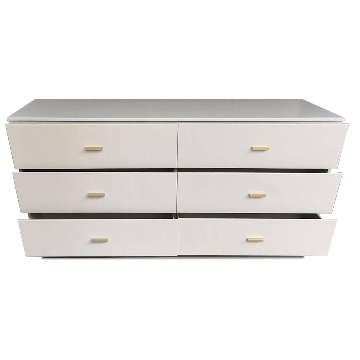 Paris Prix Commode 6 Tiroirs Design  Tazea  160cm Taupe