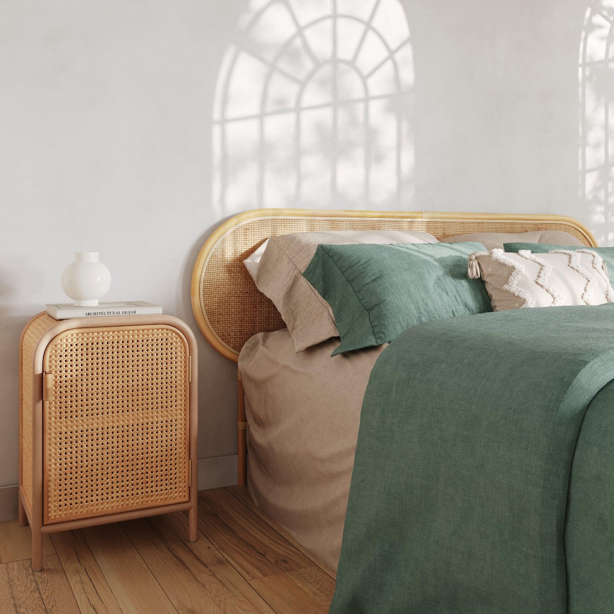 Rendez vous déco Tête de lit en rotin naturel 140 cm - Navahino