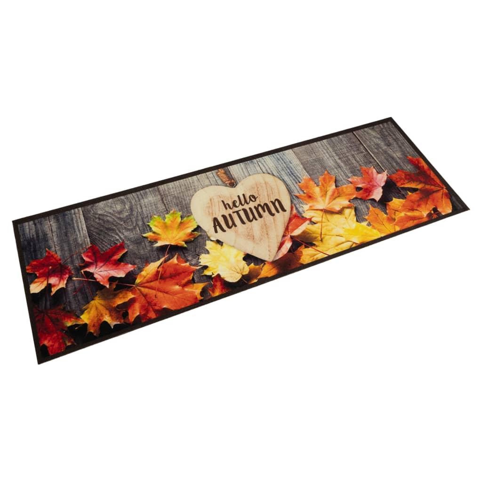 VIDAXL Tapis de cuisine lavable impression d'automne 60x180 cm velours