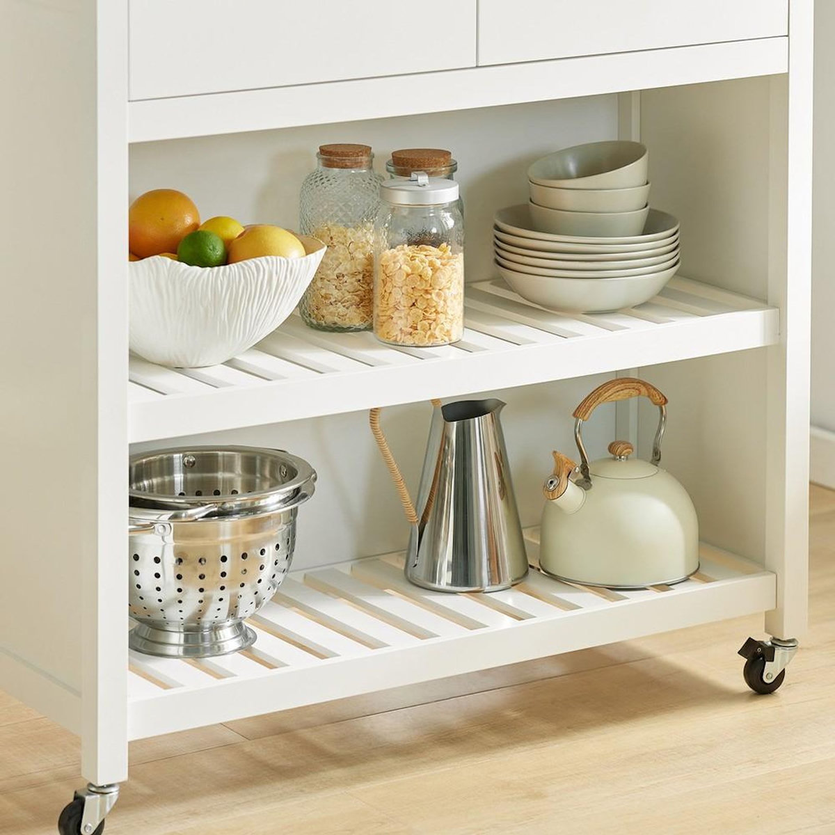 SOBUY SoBuy - Îlot De Cuisine à deux tiroirs - Moderne - FKW74