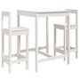Voir la diapositive 2 : VIDAXL Ensemble de bar de jardin 3 pcs blanc bois de pin massif