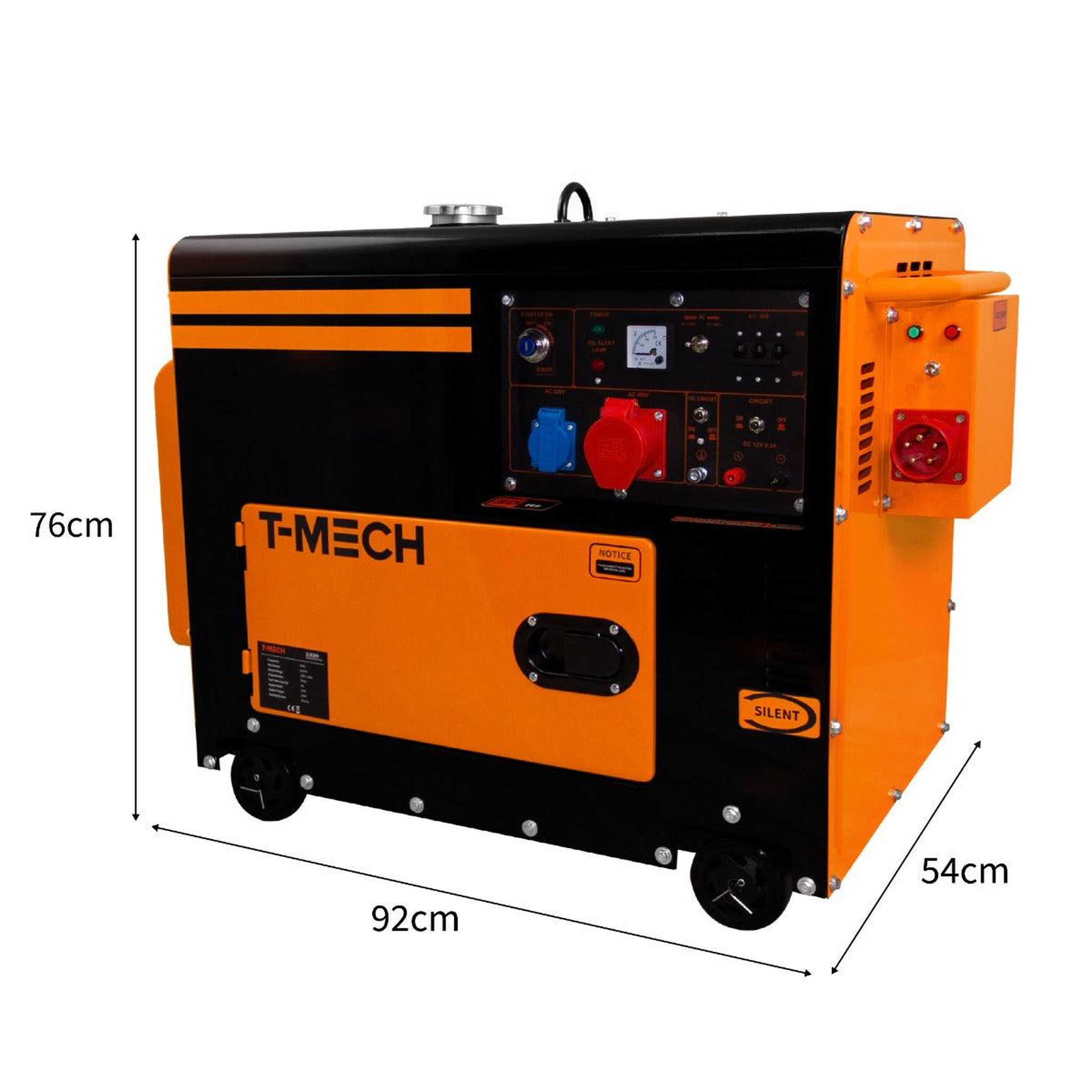 Voir la diapositive 4 : T-MECH Générateur à diesel triphasé 400 v - 6 500 w