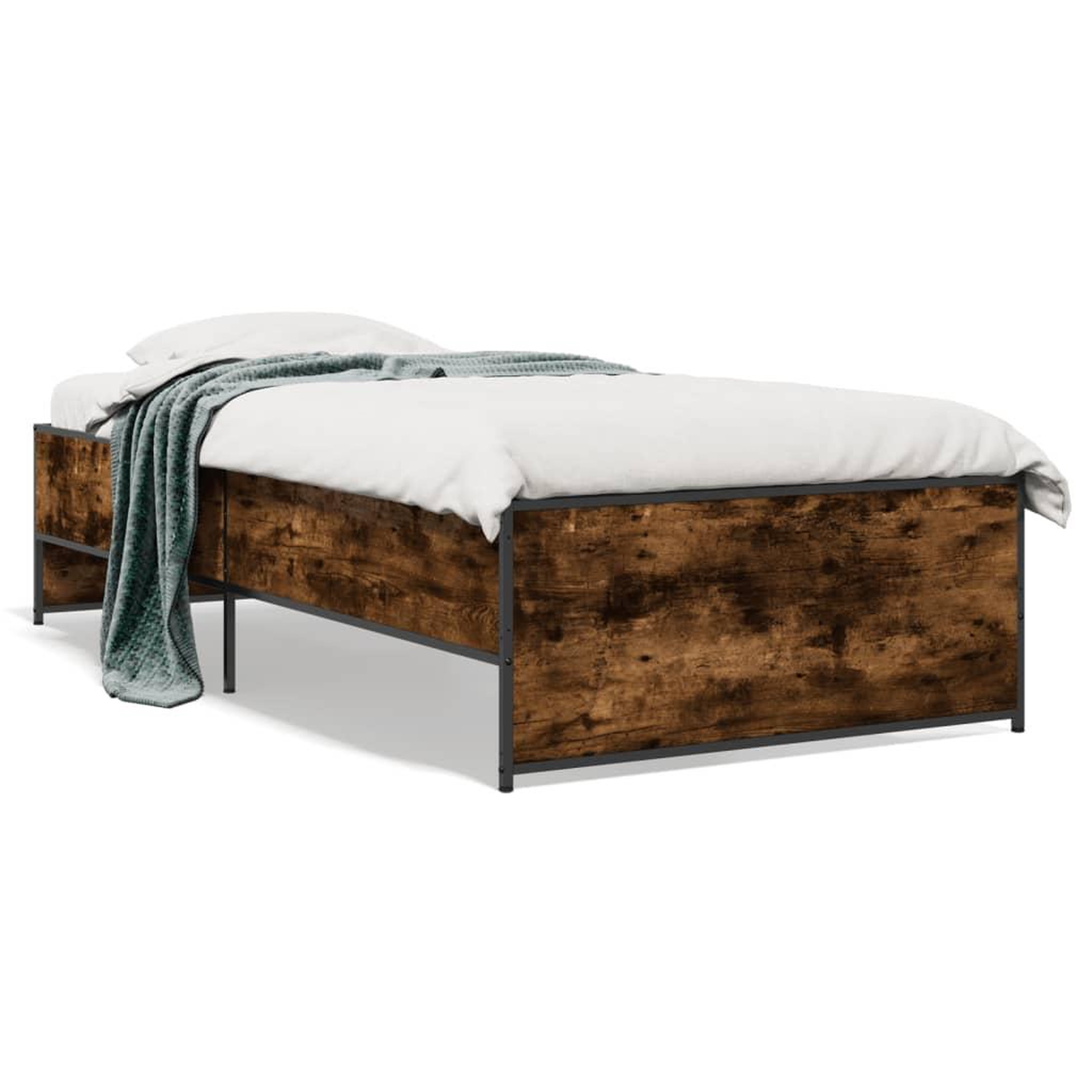 VIDAXL Cadre de lit sans matelas chene fume 100x200 cm