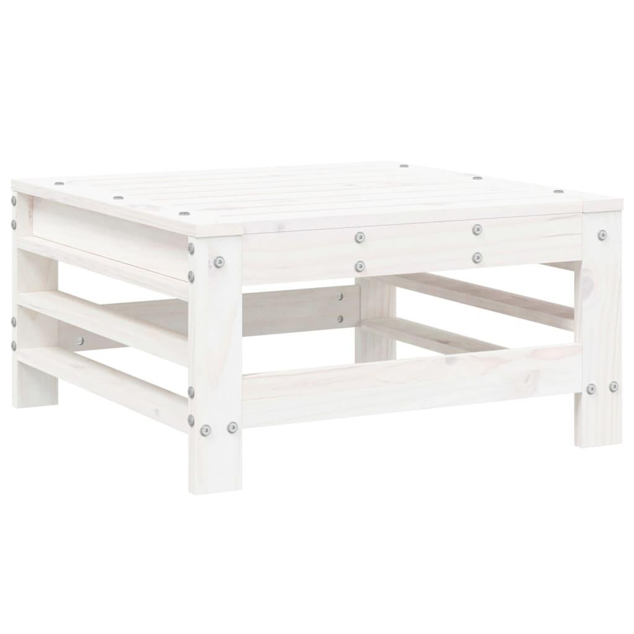 Voir la diapositive 5 : VIDAXL Salon de jardin 7 pcs Blanc Bois de pin massif