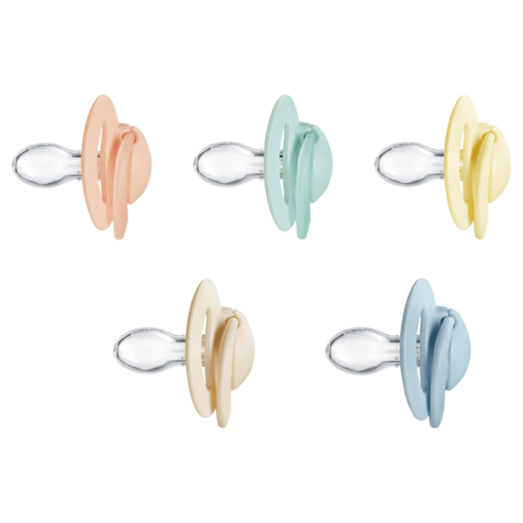 Voir la diapositive 3 : NUBY Lot de 5 sucettes orthodontiques - NUBY - Silicone - 6-18 mois - Multicolore
