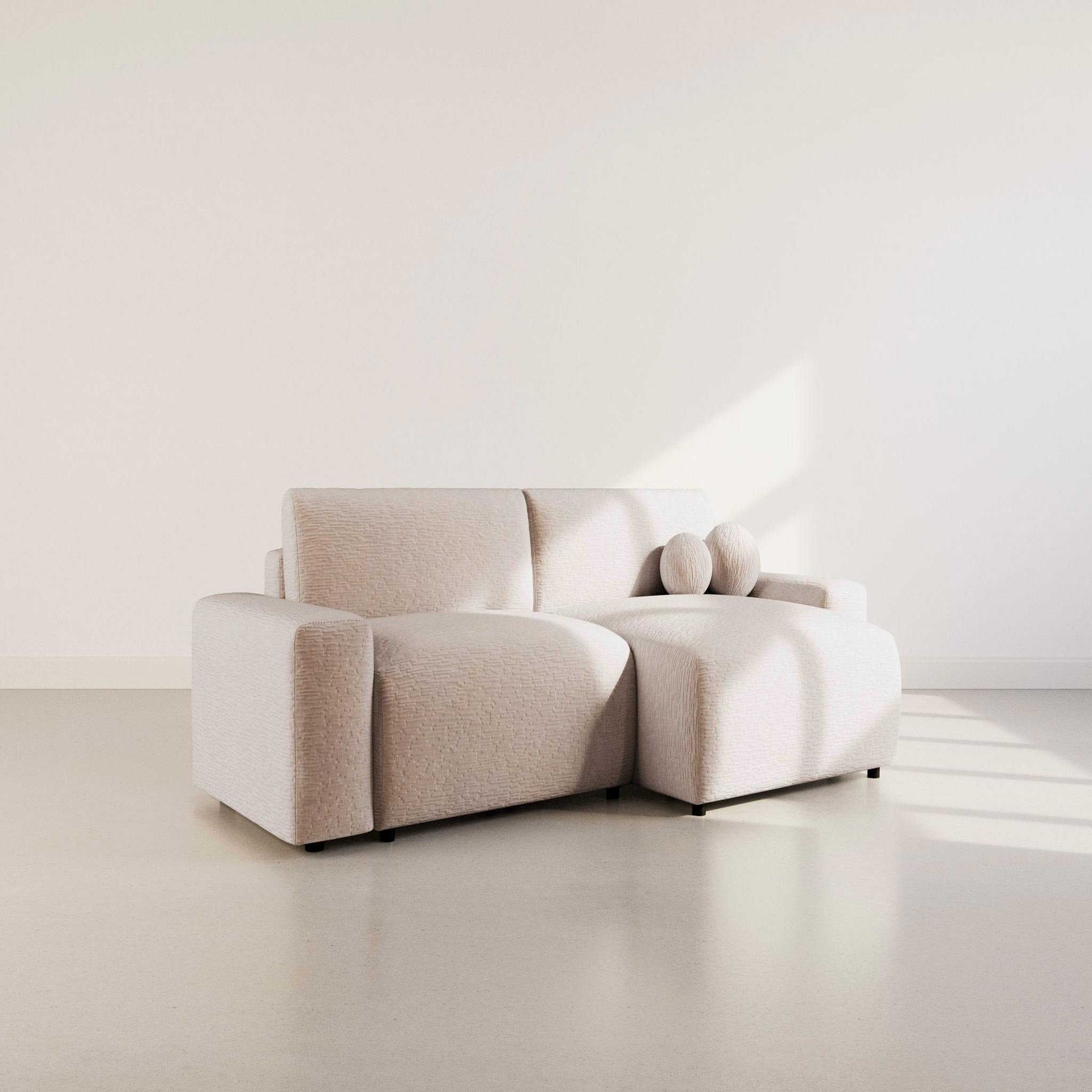 Voir la diapositive 2 : BEST MOBILIER Constance - canapé d'angle réversible 4 places convertible avec coffre en velours gaufré