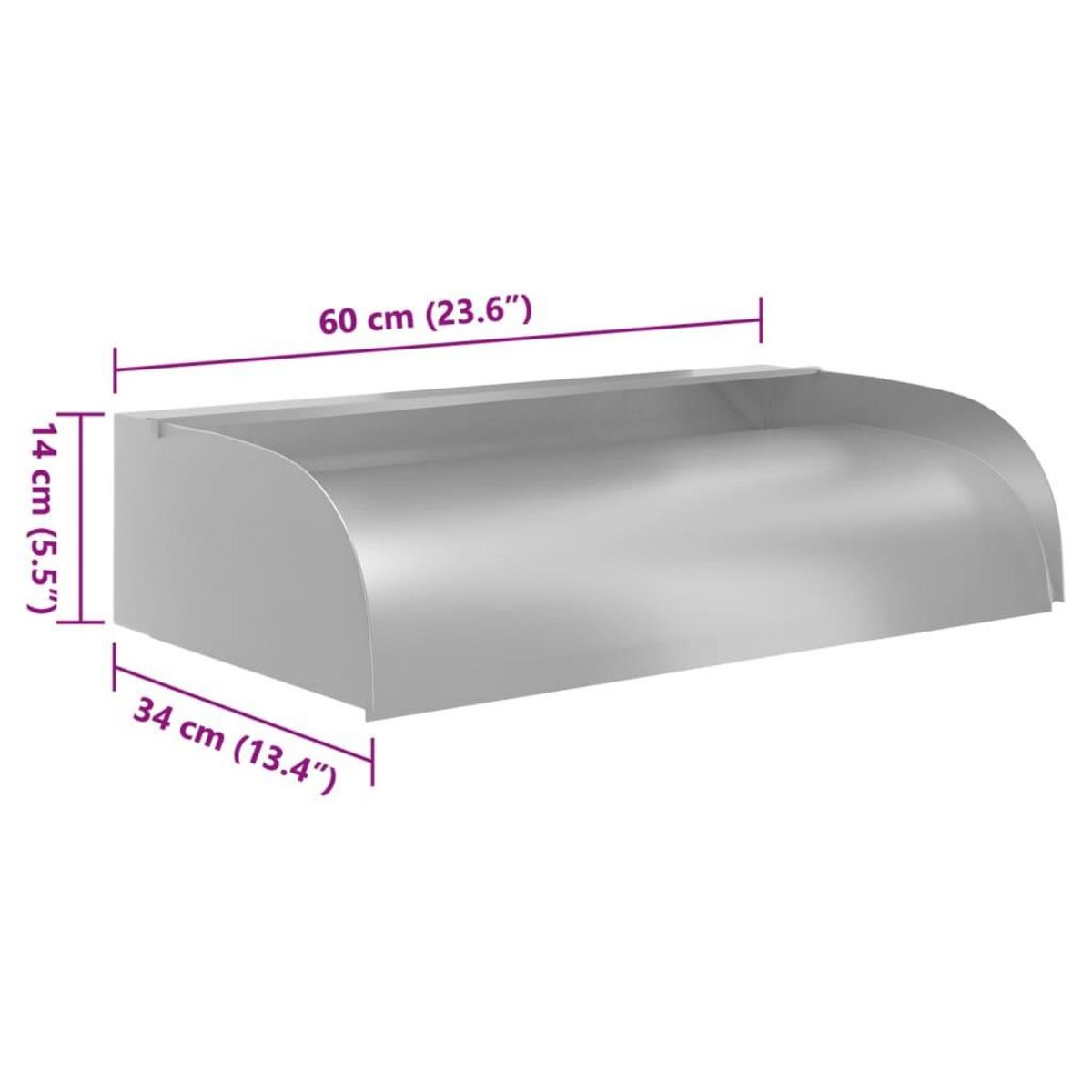 VIDAXL Cascade avec LED 60x34x14 cm Acier inoxydable 304