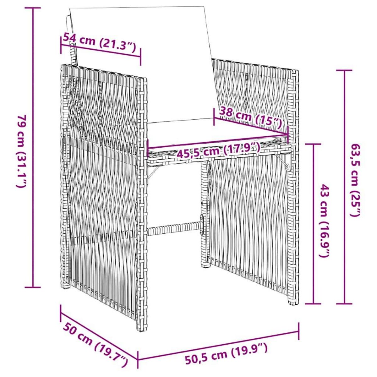 VIDAXL Chaises de jardin lot de 4 avec coussins noir resine tressee