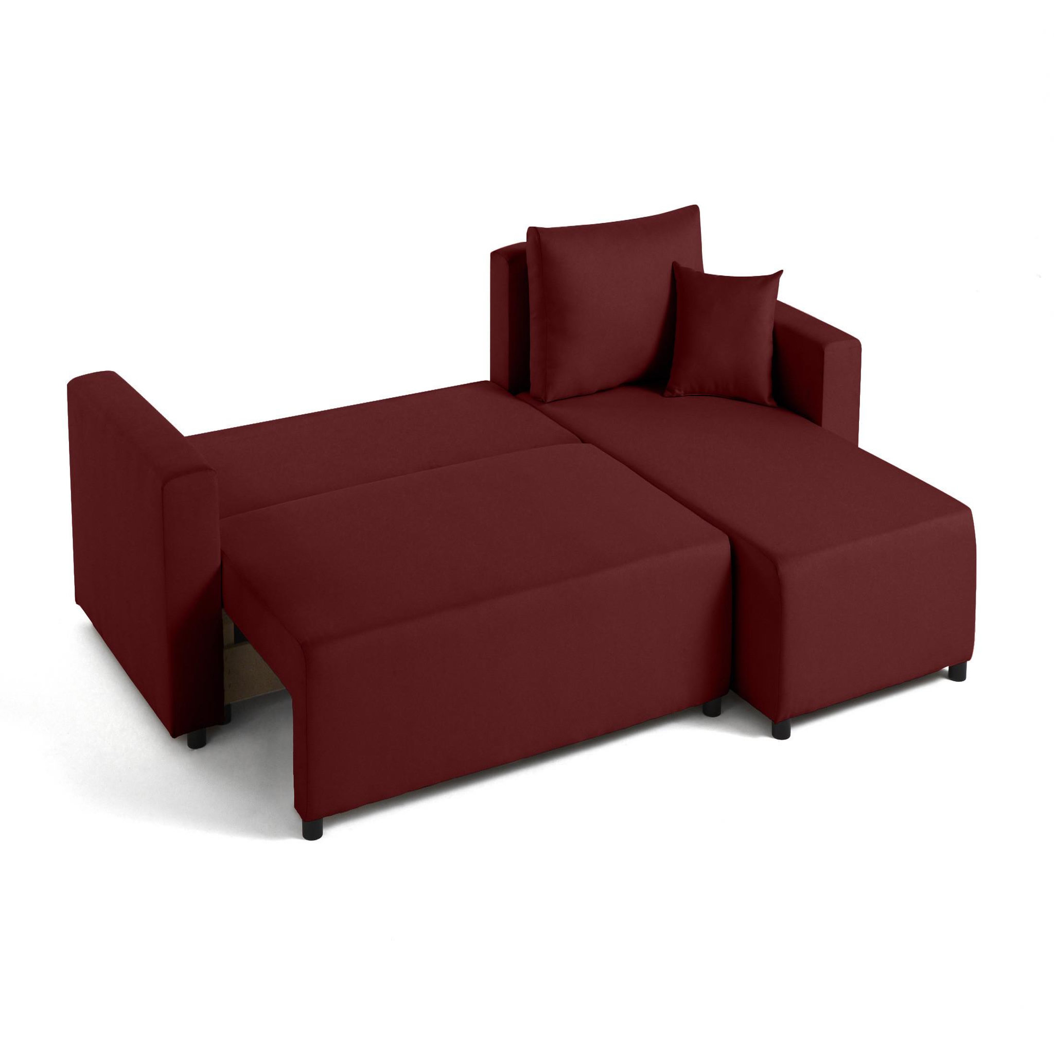 Voir la diapositive 2 : BEST MOBILIER Regala - canapé d'angle réversible - 4 places - convertible avec coffre - en tissu