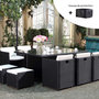 Voir la diapositive 2 : CONCEPT USINE MIAMI - Salon de jardin 10 places noir-blanc + housse de protection MIAMI