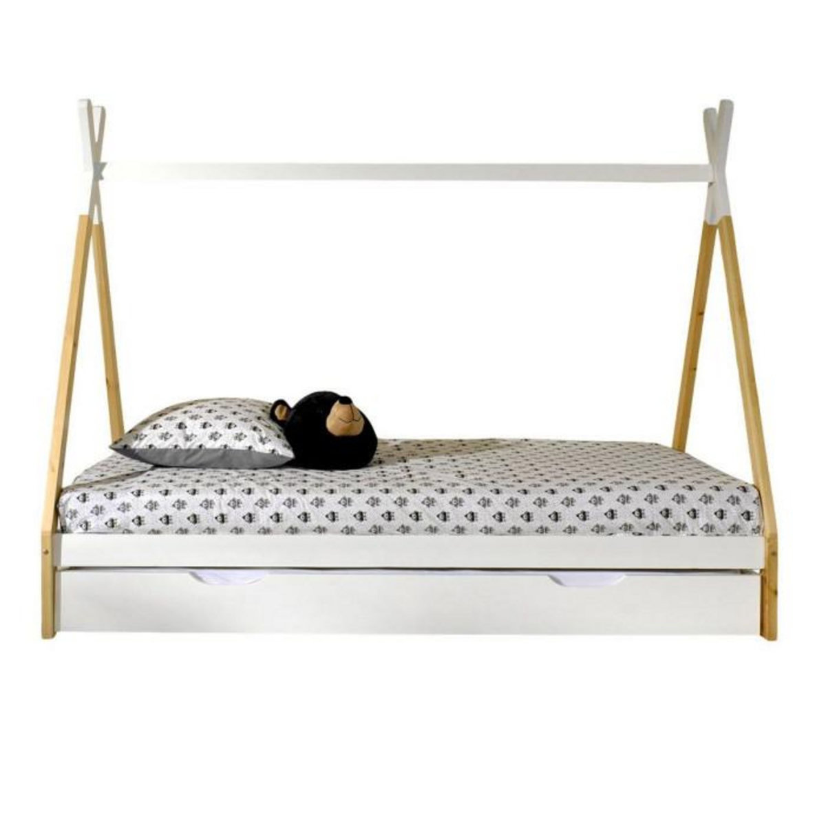 Paris Prix Pack - Lit Enfant & Tiroir  Tipi  90x200cm Blanc