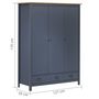 Voir la diapositive 6 : VIDAXL Garde-robe a 3 portes Hill Gris 127x50x170 cm Pin solide