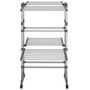 Voir la diapositive 3 : VIDAXL Etagere a linge a 2 niveaux avec roues Argente 60x70x106 cm