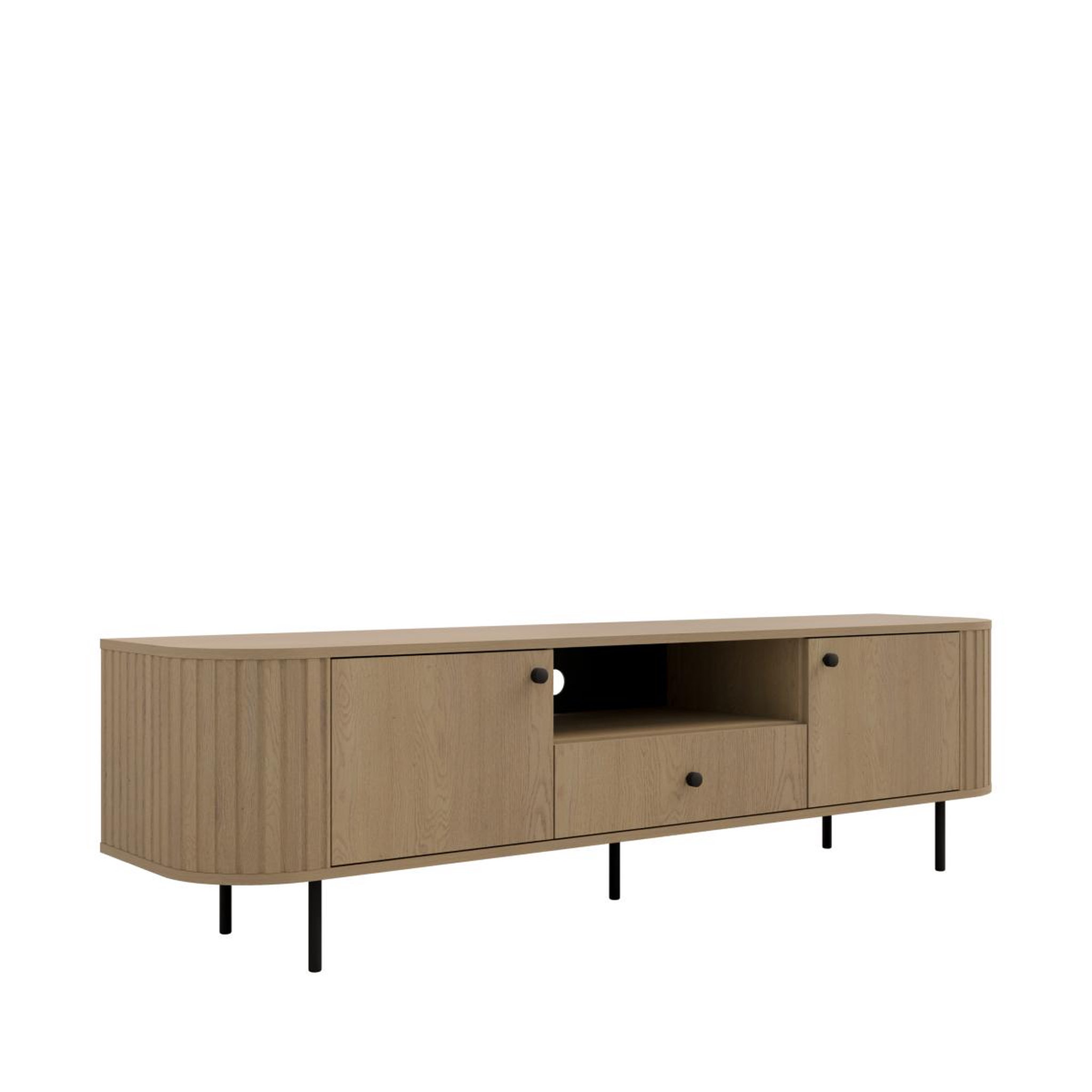 Voir la diapositive 4 : JLC KREATION Meuble tv arrondi en bois 180cm lilio