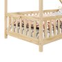 IDIMEX Lit cabane CORA lit enfant simple montessori asymétrique en bois 90 x 190 cm en pin massif à la finition naturelle