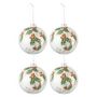 Voir la diapositive 1 : Paris Prix Lot de 4 Boules de Noël  Houx  10cm Blanc & Vert