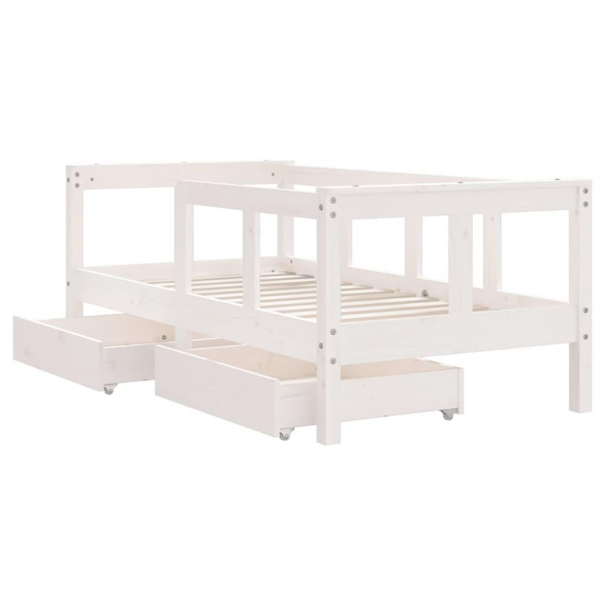 VIDAXL Cadre de lit enfant tiroirs blanc 70x140 cm bois de pin massif