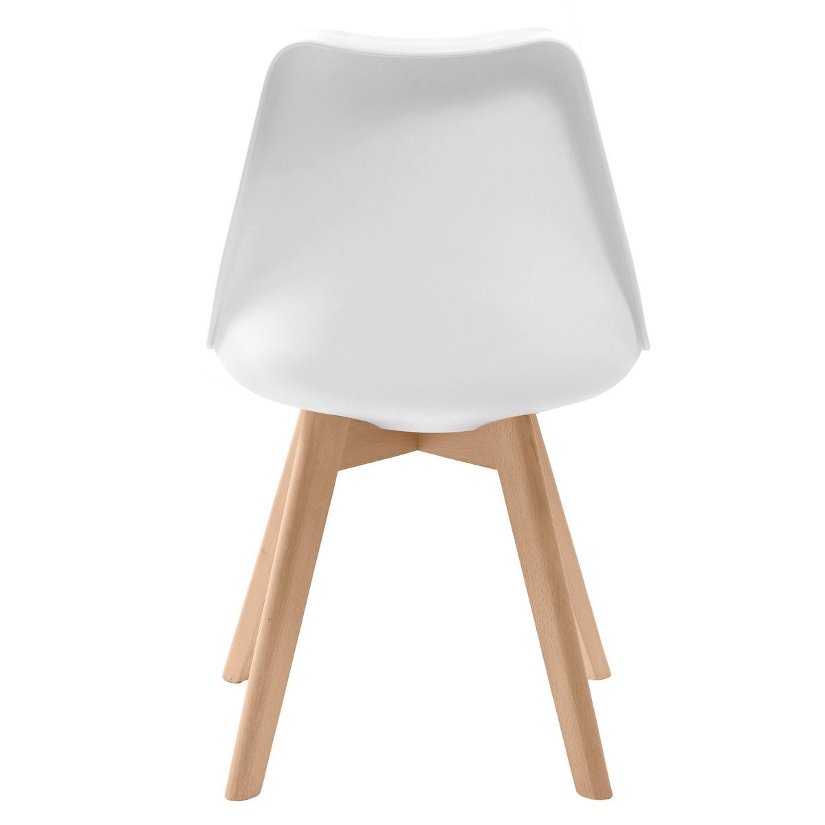Rendez vous déco Lot de 2 chaises blanches et pieds bois - Skandi