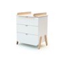 Voir la diapositive 5 : AT4 Commode à langer 3 tiroirs en bois PIRATE Blanc et Hêtre