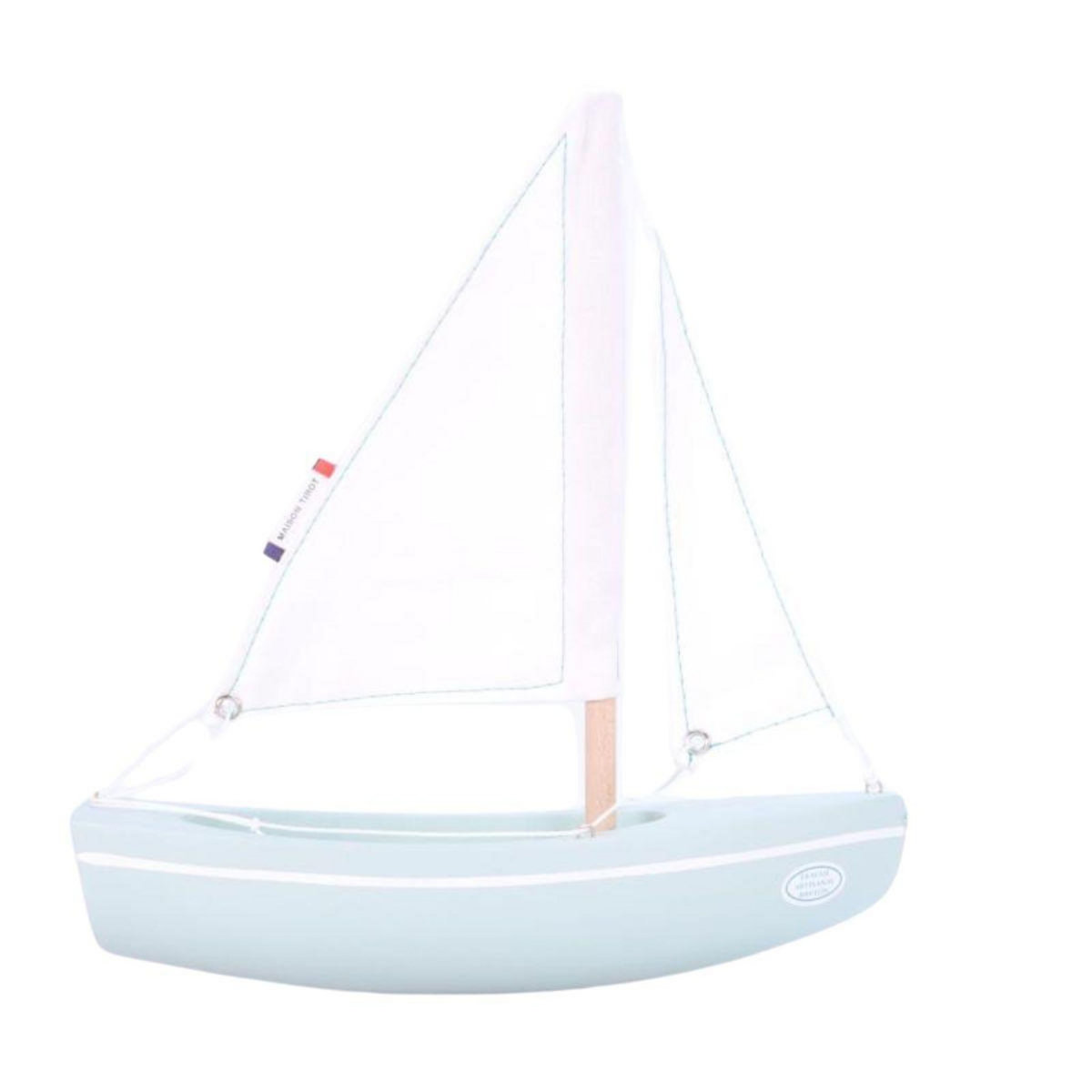 TIROT Le Sloop Vert d'eau - Bateau en bois 21cm