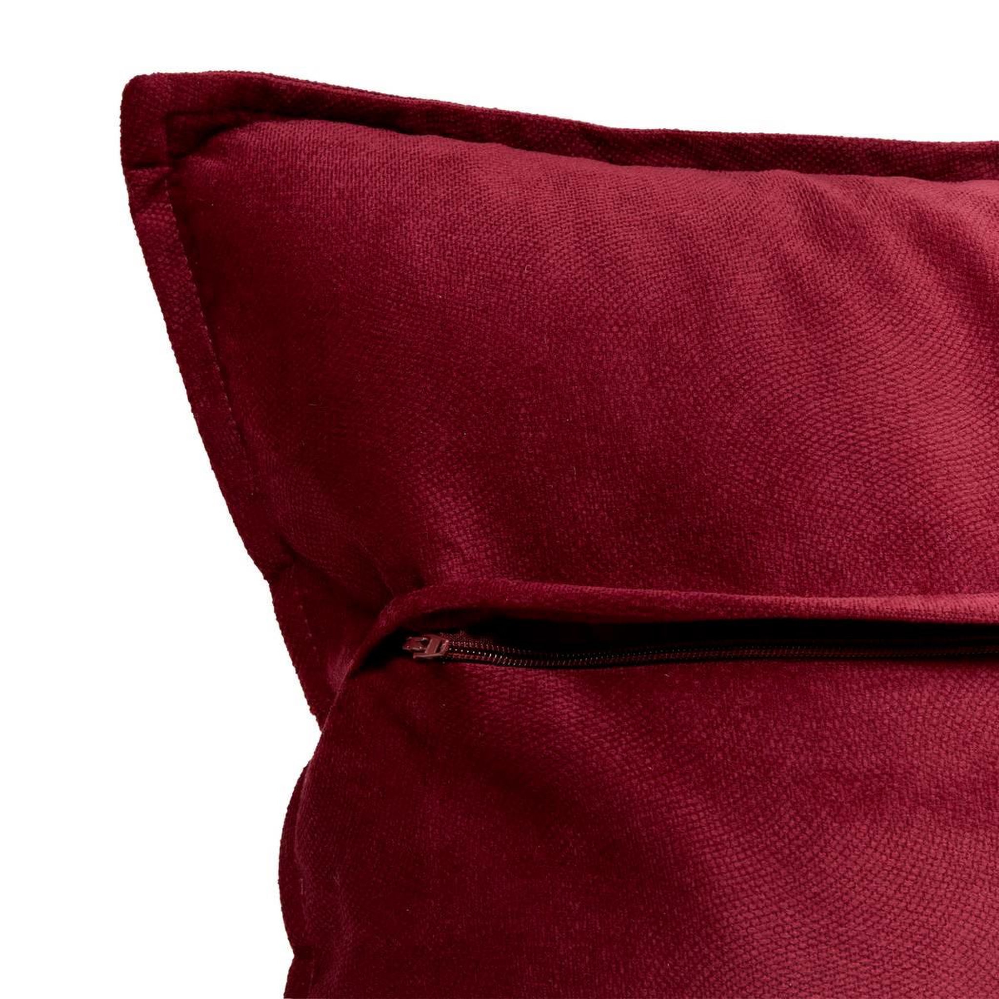 Voir la diapositive 3 : ATMOSPHERA Coussin déco uni  lilou  45x45cm rouge grenat
