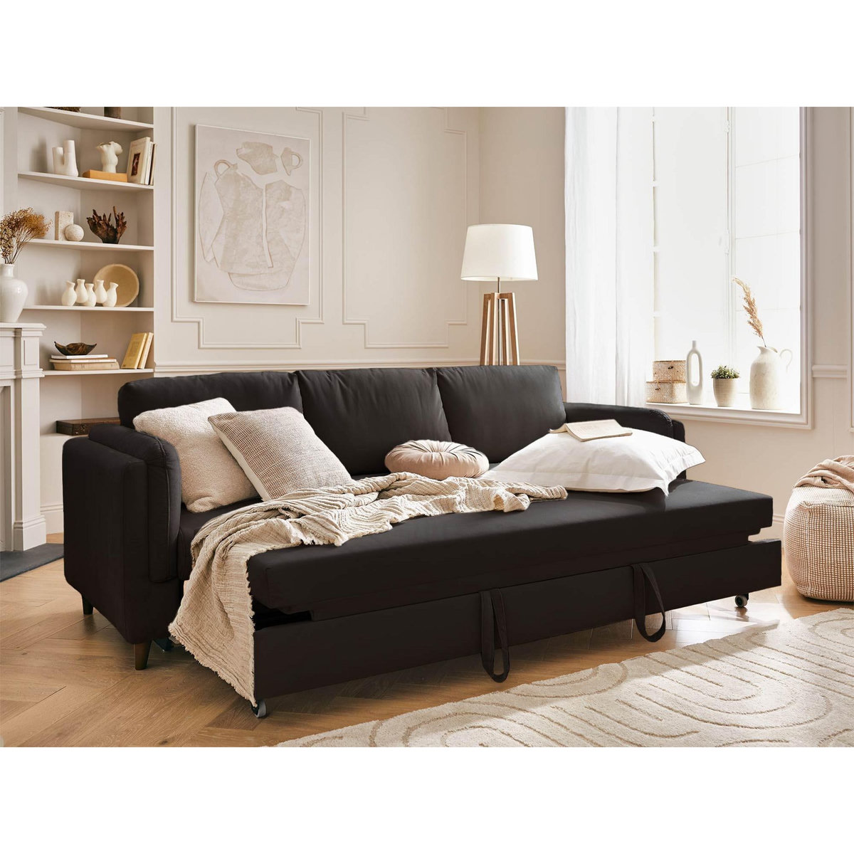 LISA DESIGN Brooke - canapé 3 places - convertible - en velours