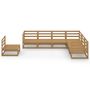 Voir la diapositive 3 : VIDAXL Salon de jardin 7 pcs marron miel bois de pin massif