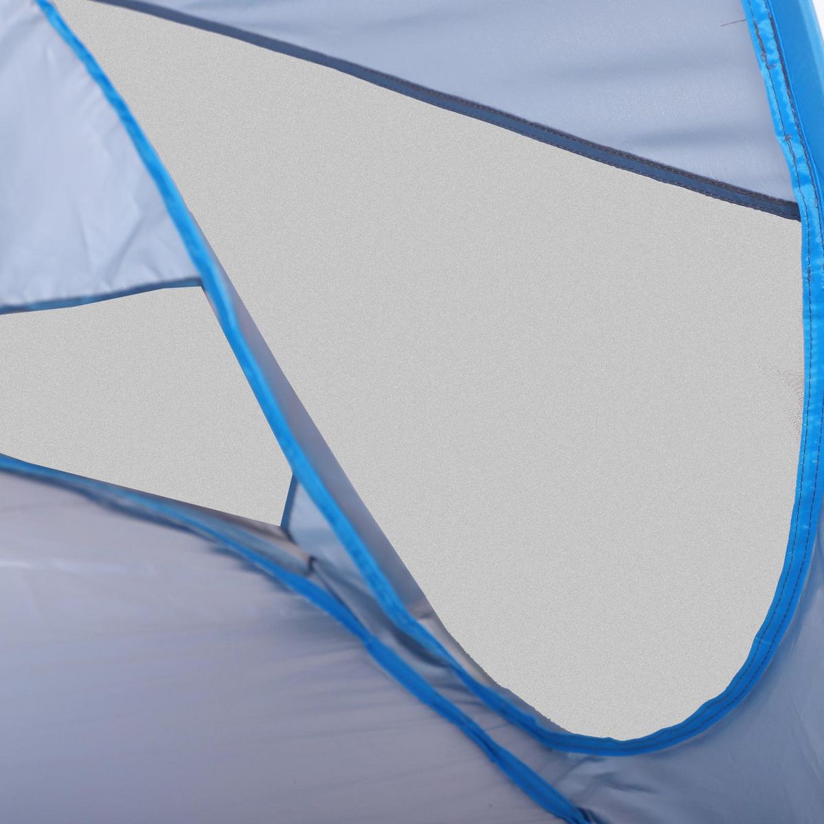 OUTSUNNY Abri de plage tente de plage pliable pop-up automatique instantané protection UV fenêtre arrière grand tapis de sol bleu ciel