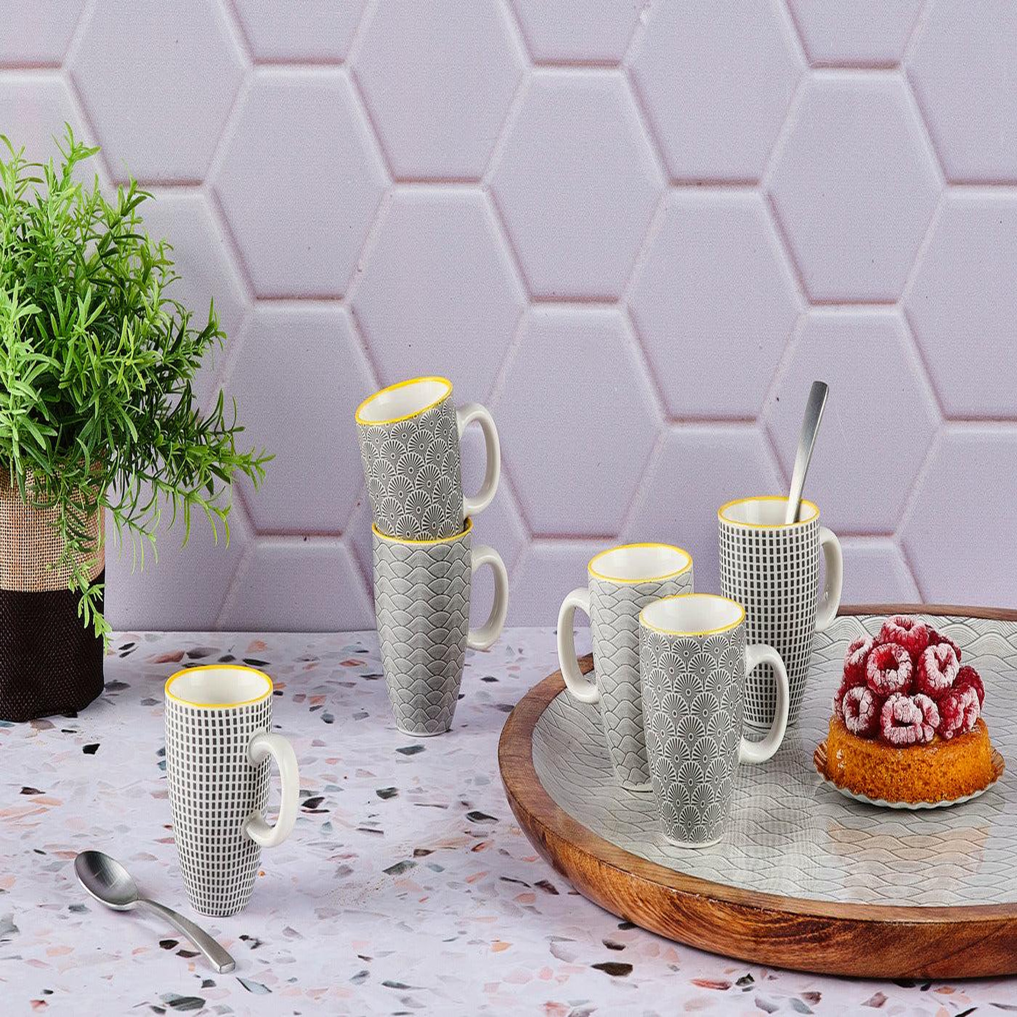 Voir la diapositive 2 : BJORN Tasse pattern 9cl - 6 pièces - eclipse