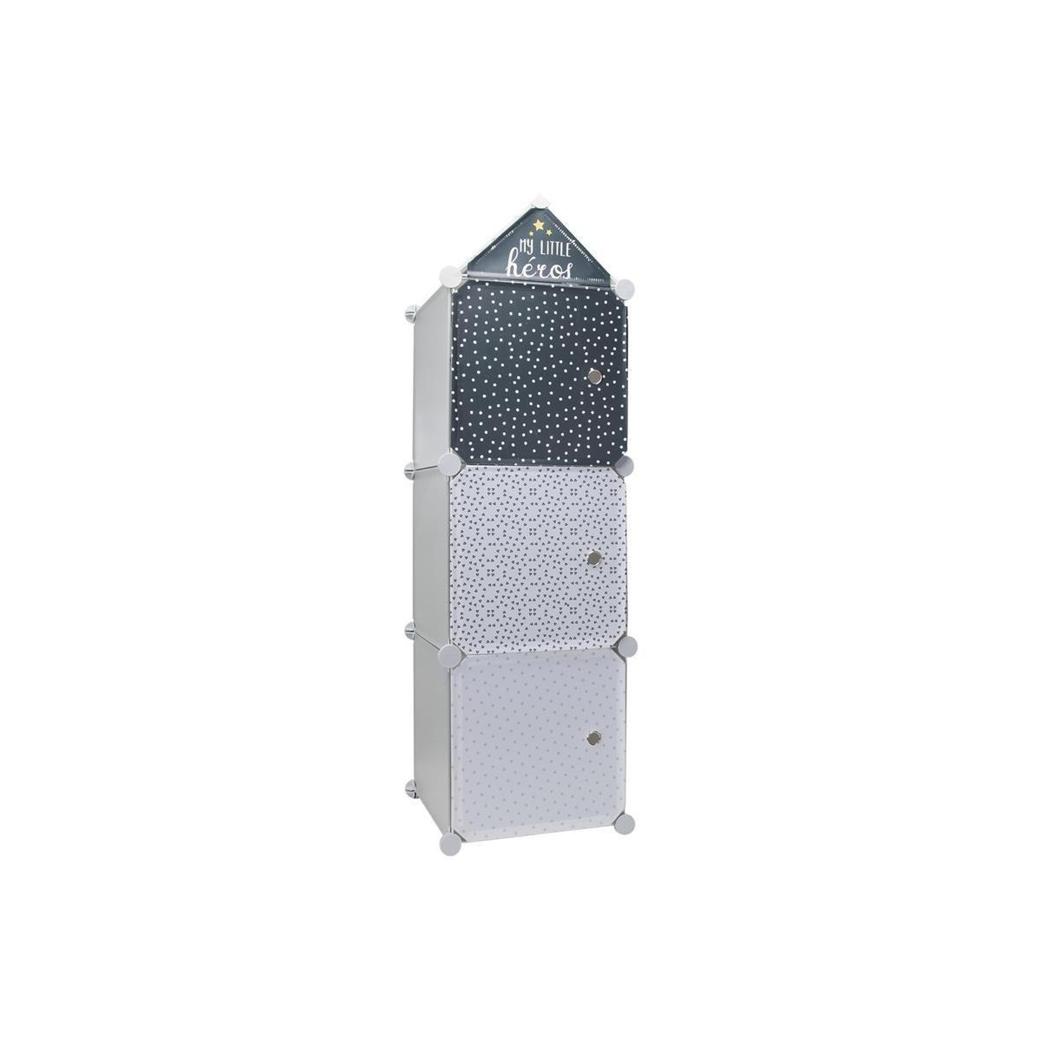 HOME DECO KIDS Lot de 3 cubes modulables  rangement  110cm gris