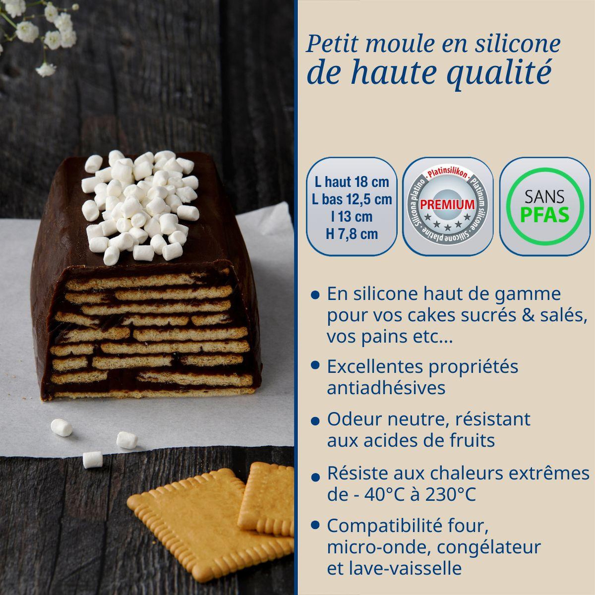 Voir la diapositive 3 : DR.OETKER Petit moule à cake 18cm en silicone dr oetker flexxibel love