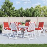 VIDAXL Coussins de chaise a dossier bas lot de 6 rouge tissu oxford